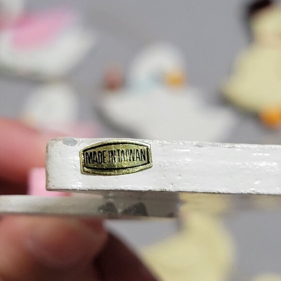 18 Vintage Wooden Hand Painted Goose Geese Silhouette Christmas Ornaments Taiwan - Picture 10 of 11